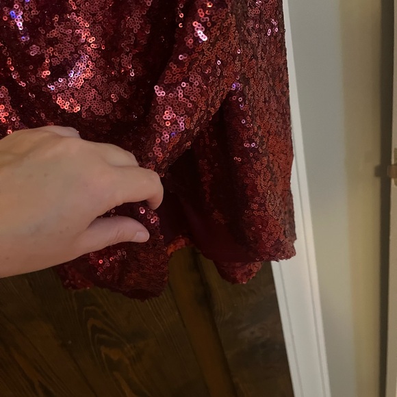 Lulu's Red Sequin Backless Dress - Picture 10 of 10